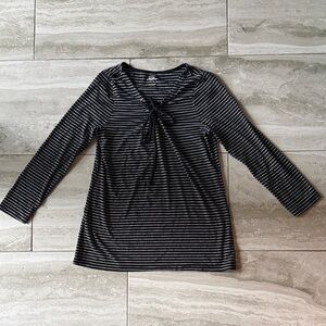 Old Navy Black and White Striped Long Sleeve Top
